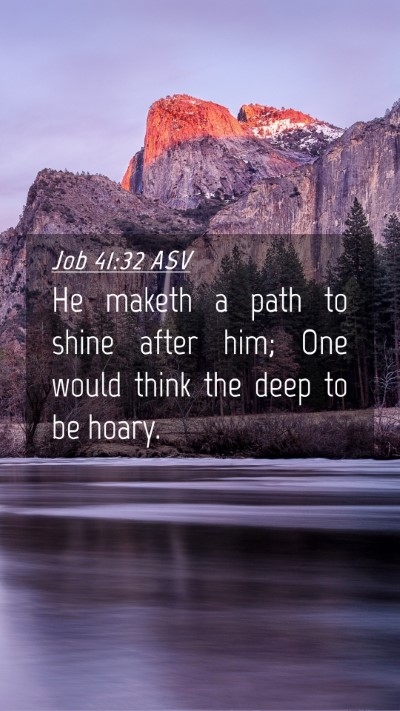 Picture 04 - Job 41:32 ASV Mobile Phone Wallpaper - He maketh a path to shine after him; One would - Mobile Bible Verse Wallpaper