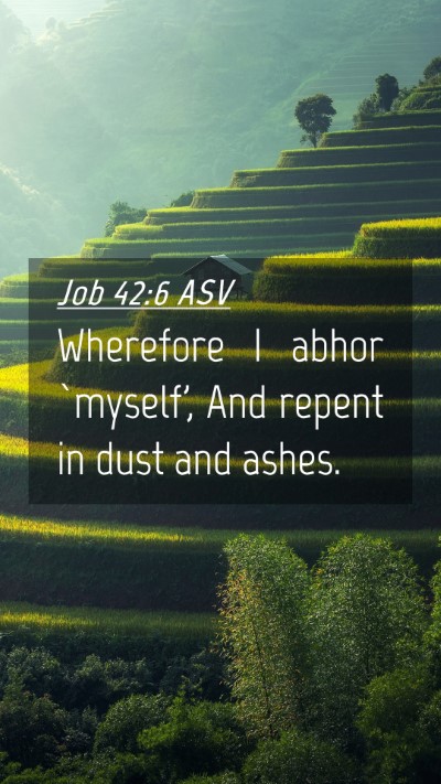 Picture 04 - Job 42:6 ASV Mobile Phone Wallpaper - Wherefore I abhor `myself', And repent in dust - Mobile Bible Verse Wallpaper