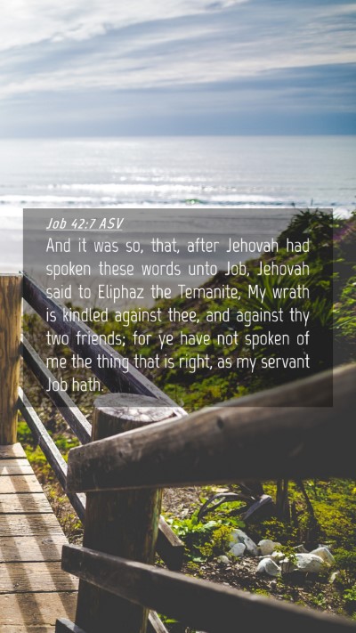 Picture 04 - Job 42:7 ASV Mobile Phone Wallpaper - And it was so, that, after Jehovah had spoken - Mobile Bible Verse Wallpaper
