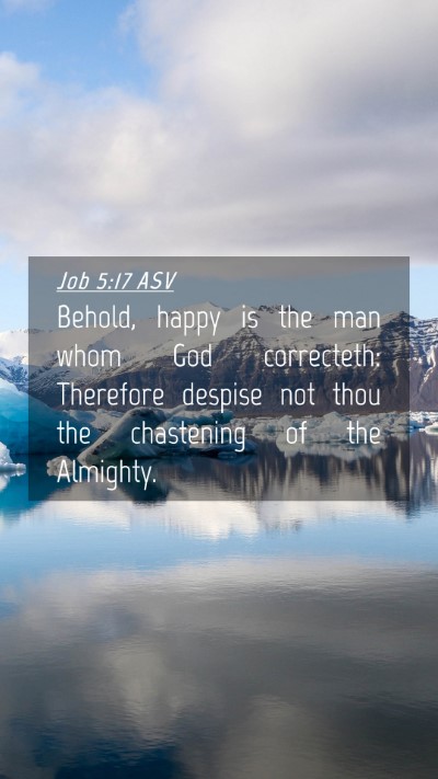 Picture 04 - Job 5:17 ASV Mobile Phone Wallpaper - Behold, happy is the man whom God correcteth: - Mobile Bible Verse Wallpaper