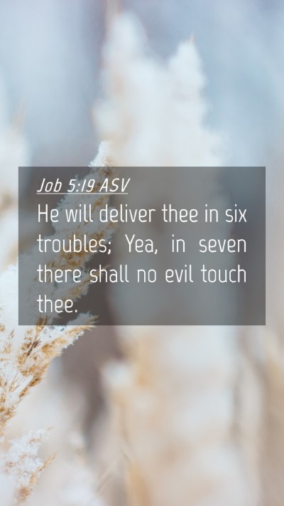 Picture 04 - Job 5:19 ASV Mobile Phone Wallpaper - He will deliver thee in six troubles; Yea, in - Mobile Bible Verse Wallpaper