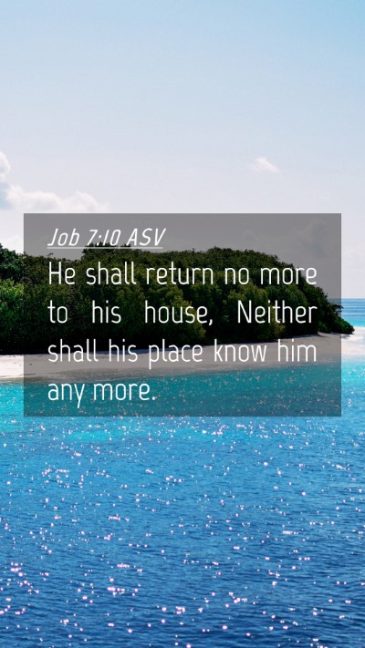 Picture 04 - Job 7:10 ASV Mobile Phone Wallpaper - He shall return no more to his house, Neither - Mobile Bible Verse Wallpaper