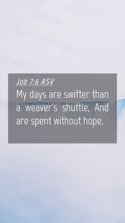 Picture 04 - Job 7:6 ASV Mobile Phone Wallpaper - My days are swifter than a weaver's shuttle, And - Mobile Bible Verse Wallpaper