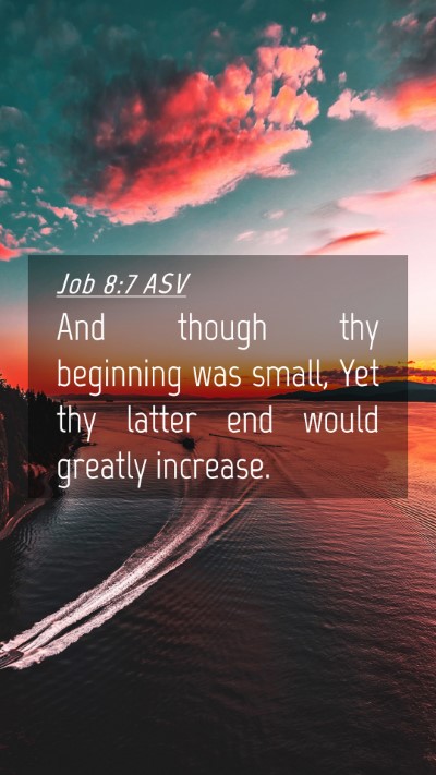 Picture 04 - Job 8:7 ASV Mobile Phone Wallpaper - And though thy beginning was small, Yet thy - Mobile Bible Verse Wallpaper