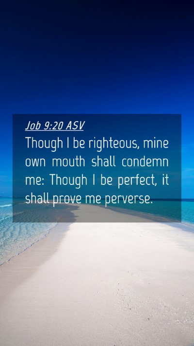 Picture 04 - Job 9:20 ASV Mobile Phone Wallpaper - Though I be righteous, mine own mouth shall - Mobile Bible Verse Wallpaper