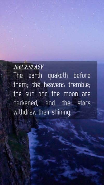 Picture 04 - Joel 2:10 ASV Mobile Phone Wallpaper - The earth quaketh before them; the heavens - Mobile Bible Verse Wallpaper