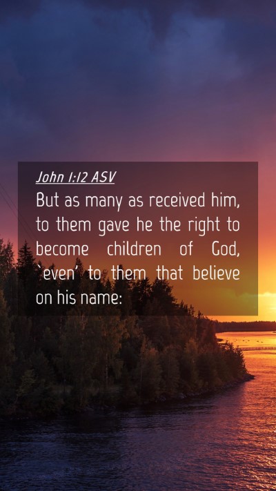 Picture 04 - John 1:12 ASV Mobile Phone Wallpaper - But as many as received him, to them gave he the - Mobile Bible Verse Wallpaper