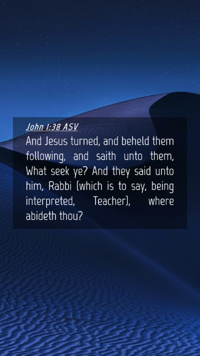 Picture 04 - John 1:38 ASV Mobile Phone Wallpaper - And Jesus turned, and beheld them following, and - Mobile Bible Verse Wallpaper
