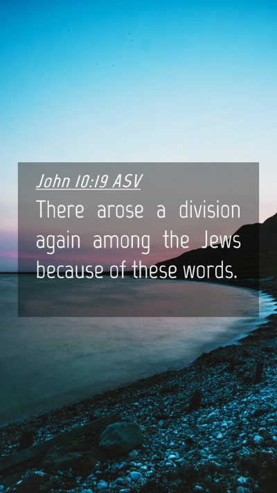 Picture 04 - John 10:19 ASV Mobile Phone Wallpaper - There arose a division again among the Jews - Mobile Bible Verse Wallpaper