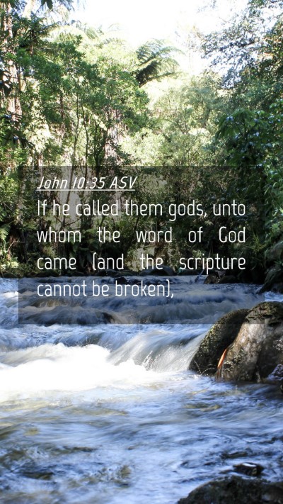 Picture 04 - John 10:35 ASV Mobile Phone Wallpaper - If he called them gods, unto whom the word of God - Mobile Bible Verse Wallpaper