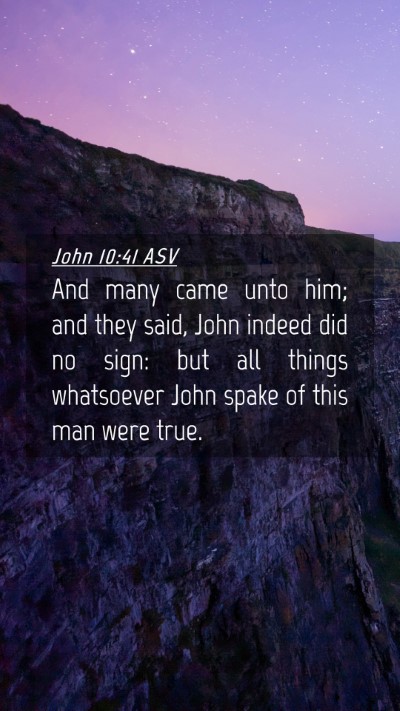 Picture 04 - John 10:41 ASV Mobile Phone Wallpaper - And many came unto him; and they said, John - Mobile Bible Verse Wallpaper