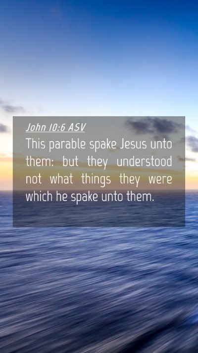 Picture 04 - John 10:6 ASV Mobile Phone Wallpaper - This parable spake Jesus unto them: but they - Mobile Bible Verse Wallpaper