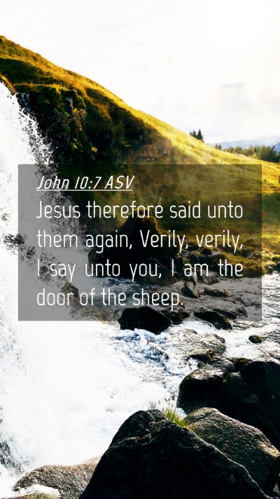 Picture 04 - John 10:7 ASV Mobile Phone Wallpaper - Jesus therefore said unto them again, Verily, - Mobile Bible Verse Wallpaper