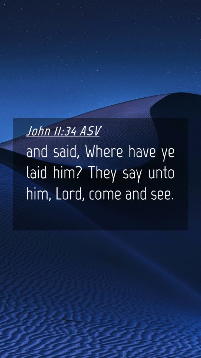 Picture 04 - John 11:34 ASV Mobile Phone Wallpaper - and said, Where have ye laid him? They say unto - Mobile Bible Verse Wallpaper
