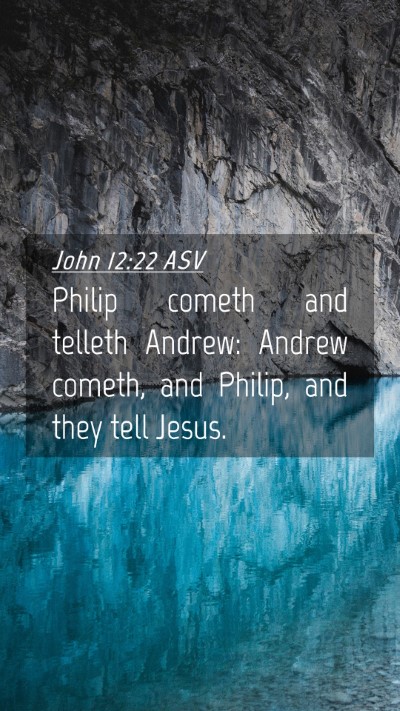 Picture 04 - John 12:22 ASV Mobile Phone Wallpaper - Philip cometh and telleth Andrew: Andrew cometh, - Mobile Bible Verse Wallpaper