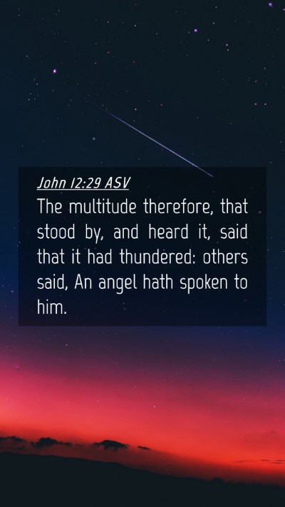 Picture 04 - John 12:29 ASV Mobile Phone Wallpaper - The multitude therefore, that stood by, and heard - Mobile Bible Verse Wallpaper