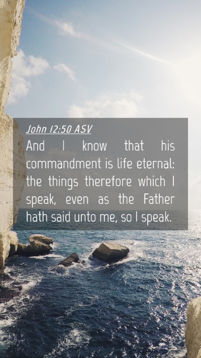 Picture 04 - John 12:50 ASV Mobile Phone Wallpaper - And I know that his commandment is life eternal: - Mobile Bible Verse Wallpaper