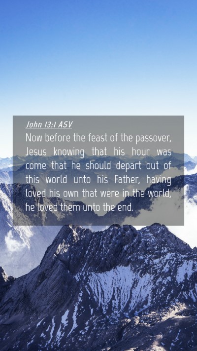 Picture 04 - John 13:1 ASV Mobile Phone Wallpaper - Now before the feast of the passover, Jesus - Mobile Bible Verse Wallpaper