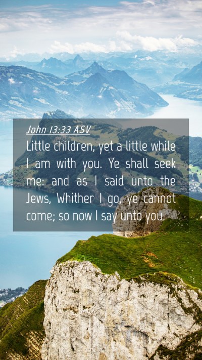 Picture 04 - John 13:33 ASV Mobile Phone Wallpaper - Little children, yet a little while I am with - Mobile Bible Verse Wallpaper