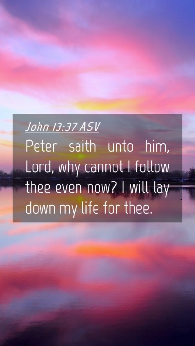 Picture 04 - John 13:37 ASV Mobile Phone Wallpaper - Peter saith unto him, Lord, why cannot I follow - Mobile Bible Verse Wallpaper