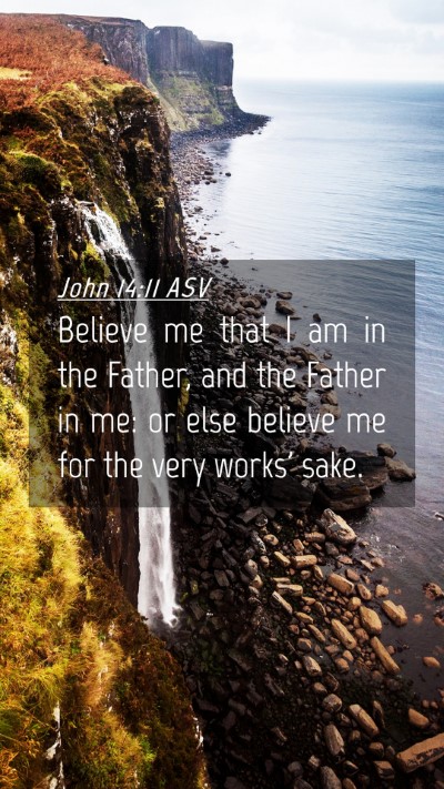 Picture 04 - John 14:11 ASV Mobile Phone Wallpaper - Believe me that I am in the Father, and the - Mobile Bible Verse Wallpaper