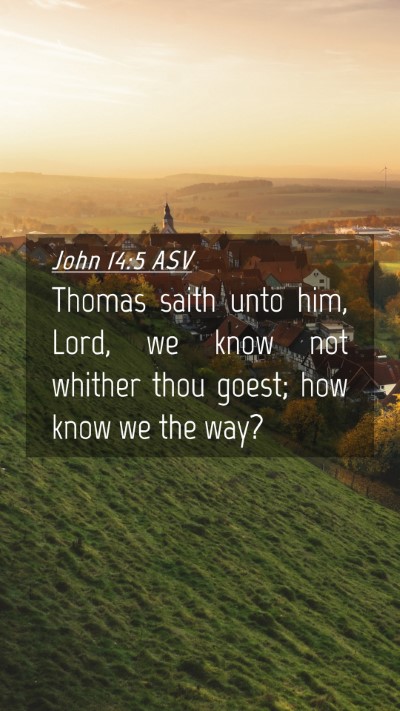 Picture 04 - John 14:5 ASV Mobile Phone Wallpaper - Thomas saith unto him, Lord, we know not whither - Mobile Bible Verse Wallpaper
