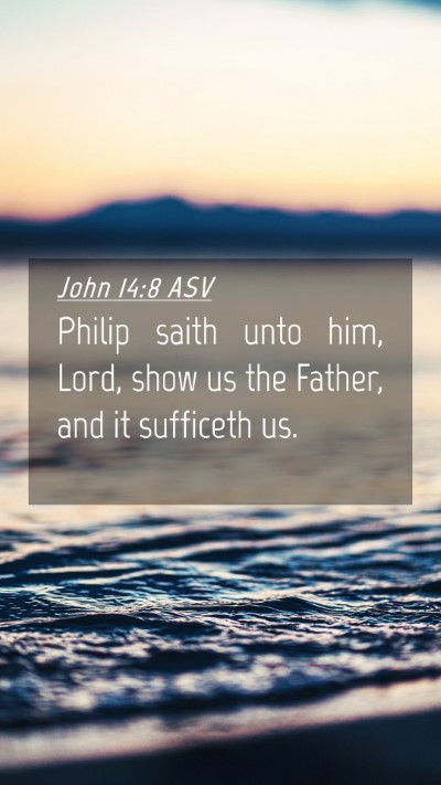 Picture 04 - John 14:8 ASV Mobile Phone Wallpaper - Philip saith unto him, Lord, show us the Father, - Mobile Bible Verse Wallpaper