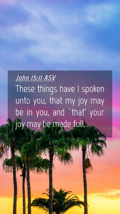 Picture 04 - John 15:11 ASV Mobile Phone Wallpaper - These things have I spoken unto you, that my joy - Mobile Bible Verse Wallpaper