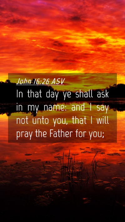 Picture 04 - John 16:26 ASV Mobile Phone Wallpaper - In that day ye shall ask in my name: and I say - Mobile Bible Verse Wallpaper