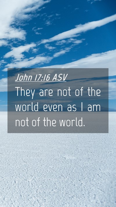 Picture 04 - John 17:16 ASV Mobile Phone Wallpaper - They are not of the world even as I am not of the - Mobile Bible Verse Wallpaper