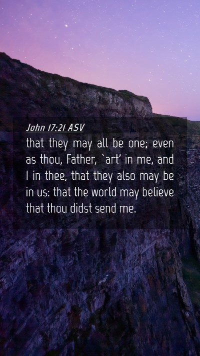 Picture 04 - John 17:21 ASV Mobile Phone Wallpaper - that they may all be one; even as thou, Father, - Mobile Bible Verse Wallpaper