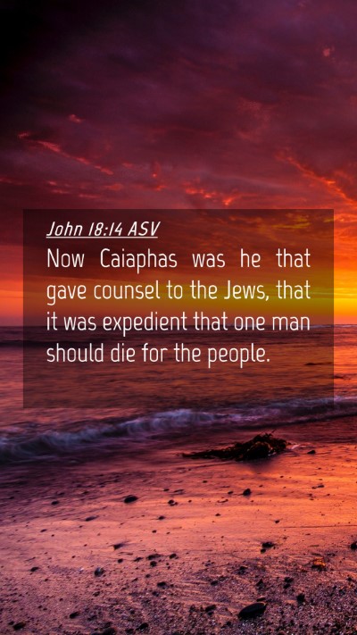 Picture 04 - John 18:14 ASV Mobile Phone Wallpaper - Now Caiaphas was he that gave counsel to the - Mobile Bible Verse Wallpaper