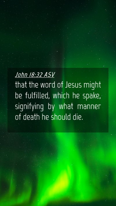 Picture 04 - John 18:32 ASV Mobile Phone Wallpaper - that the word of Jesus might be fulfilled, which - Mobile Bible Verse Wallpaper