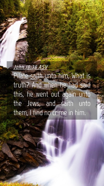 Picture 04 - John 18:38 ASV Mobile Phone Wallpaper - Pilate saith unto him, What is truth? And when he - Mobile Bible Verse Wallpaper