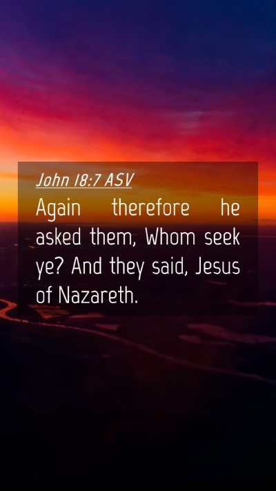 Picture 04 - John 18:7 ASV Mobile Phone Wallpaper - Again therefore he asked them, Whom seek ye? And - Mobile Bible Verse Wallpaper