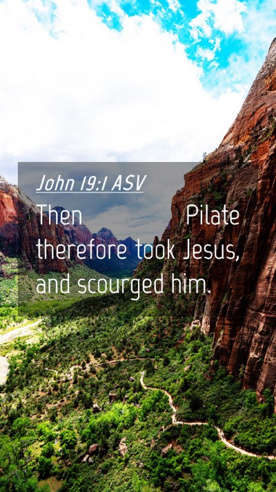 Picture 04 - John 19:1 ASV Mobile Phone Wallpaper - Then Pilate therefore took Jesus, and scourged - Mobile Bible Verse Wallpaper