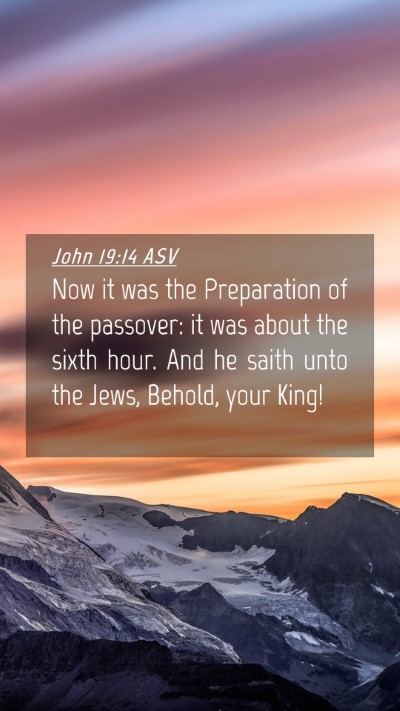 Picture 04 - John 19:14 ASV Mobile Phone Wallpaper - Now it was the Preparation of the passover: it - Mobile Bible Verse Wallpaper