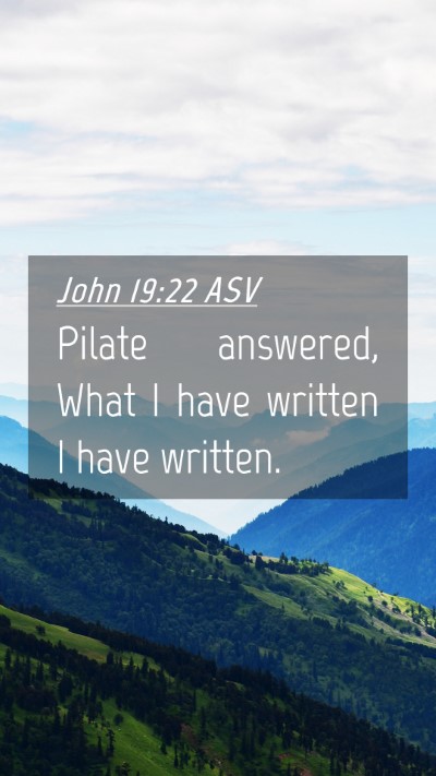 Picture 04 - John 19:22 ASV Mobile Phone Wallpaper - Pilate answered, What I have written I have - Mobile Bible Verse Wallpaper