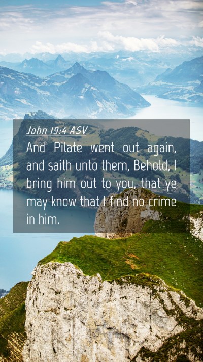 Picture 04 - John 19:4 ASV Mobile Phone Wallpaper - And Pilate went out again, and saith unto them, - Mobile Bible Verse Wallpaper