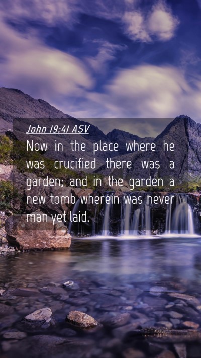 Picture 04 - John 19:41 ASV Mobile Phone Wallpaper - Now in the place where he was crucified there was - Mobile Bible Verse Wallpaper