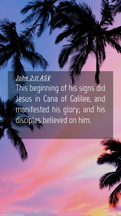 Picture 04 - John 2:11 ASV Mobile Phone Wallpaper - This beginning of his signs did Jesus in Cana of - Mobile Bible Verse Wallpaper