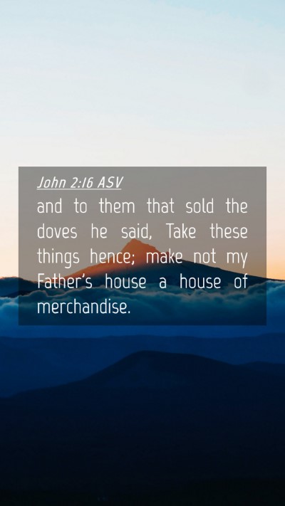 Picture 04 - John 2:16 ASV Mobile Phone Wallpaper - and to them that sold the doves he said, Take - Mobile Bible Verse Wallpaper