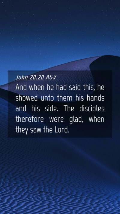 Picture 04 - John 20:20 ASV Mobile Phone Wallpaper - And when he had said this, he showed unto them - Mobile Bible Verse Wallpaper