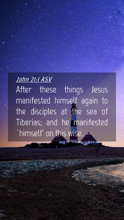 Picture 04 - John 21:1 ASV Mobile Phone Wallpaper - After these things Jesus manifested himself again - Mobile Bible Verse Wallpaper