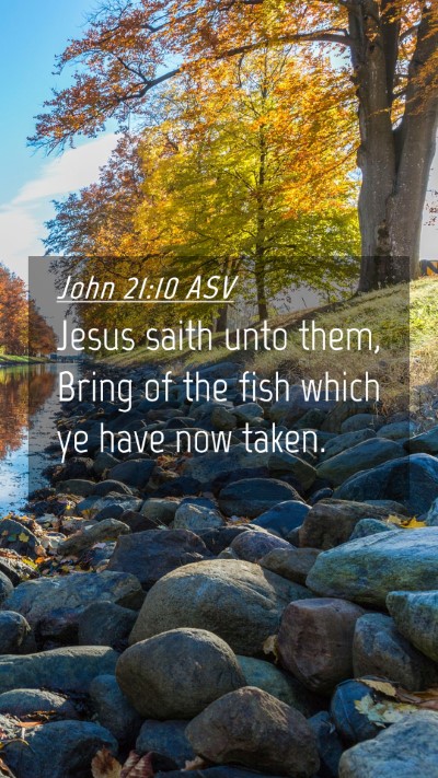 Picture 04 - John 21:10 ASV Mobile Phone Wallpaper - Jesus saith unto them, Bring of the fish which ye - Mobile Bible Verse Wallpaper