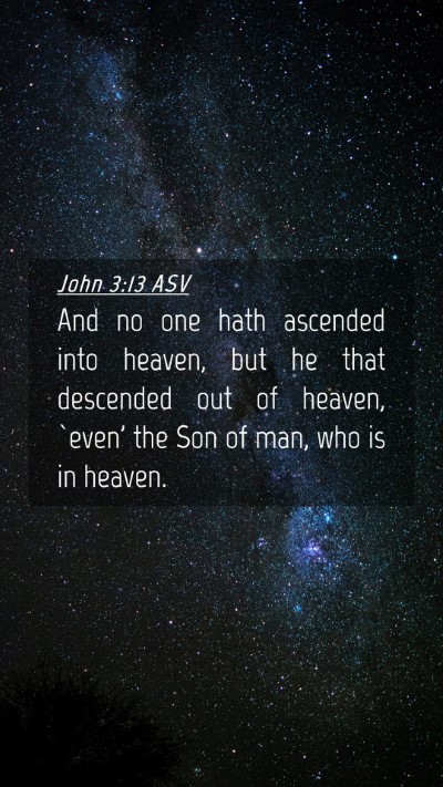 Picture 04 - John 3:13 ASV Mobile Phone Wallpaper - And no one hath ascended into heaven, but he that - Mobile Bible Verse Wallpaper
