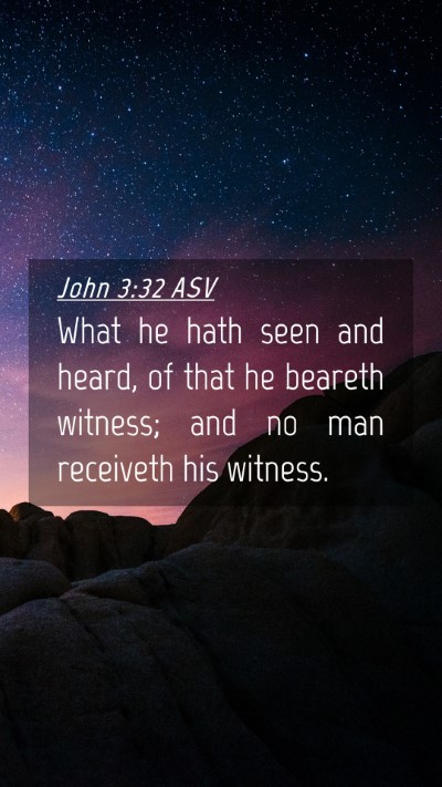 Picture 04 - John 3:32 ASV Mobile Phone Wallpaper - What he hath seen and heard, of that he beareth - Mobile Bible Verse Wallpaper