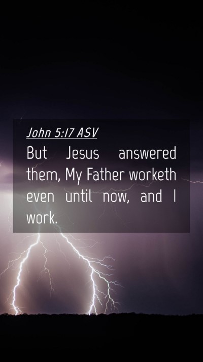 Picture 04 - John 5:17 ASV Mobile Phone Wallpaper - But Jesus answered them, My Father worketh even - Mobile Bible Verse Wallpaper