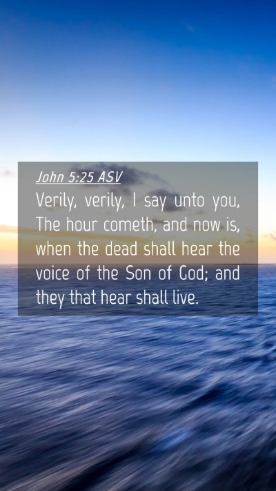 Picture 04 - John 5:25 ASV Mobile Phone Wallpaper - Verily, verily, I say unto you, The hour cometh, - Mobile Bible Verse Wallpaper