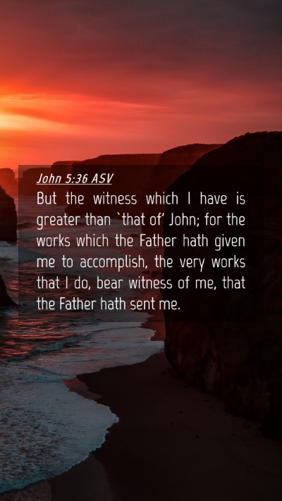 Picture 04 - John 5:36 ASV Mobile Phone Wallpaper - But the witness which I have is greater than - Mobile Bible Verse Wallpaper